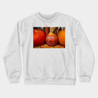 Halloween Smiling Pumpkin With Candy Crewneck Sweatshirt